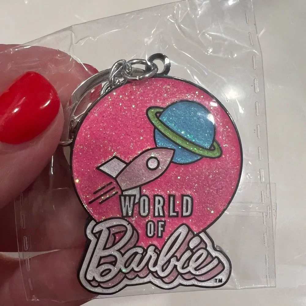 World of Barbie Glitter Keychain